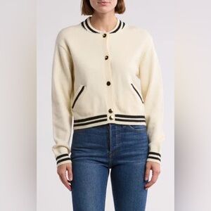 Varsity Bomber Crop Cardigan
